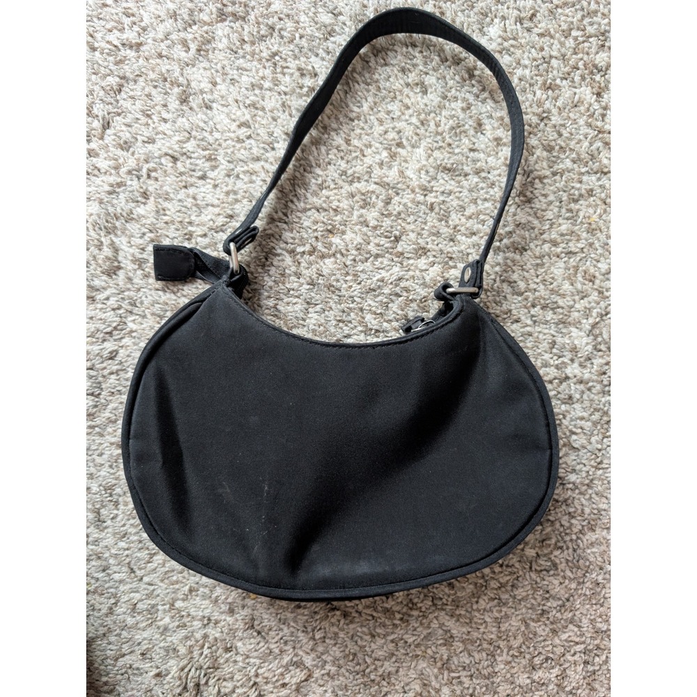 First Kiss Shoulder Bag Women's Mini Black Y2K Vtg Grunge Buckle Baguette Purse - Picture 2 of 7